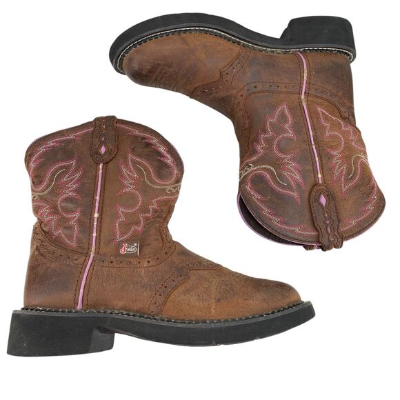 Justin Gypsy Western Boots L9903 Brown Leather Women’s Size 7.5B (HF20) - Picture 5 of 11